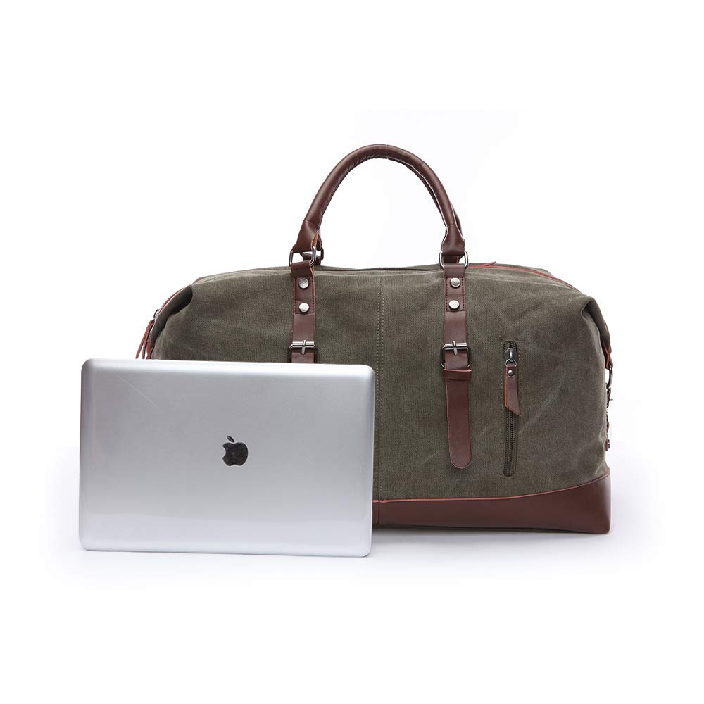 canvas duffle bag oversized travel tote luggage with shoulder strap TELOSPORTS Oversized Canvas Weekender Bag Travel Tote Duffel Shoulder – Telosports