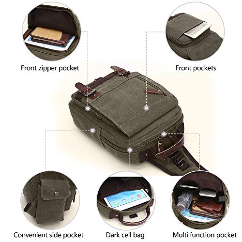 Canvas backpack Chest Shoulder Rucksack Travel Casual Sling Bag Waterproof Crossbody bag Men Women