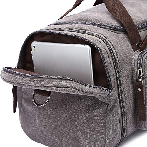 TELOSPORTS Mens Weekend Bag Travel Duffel Bag Large Weekend Shoulder Handbag Mens Overnight Bag Gym Bag Carry-on Mens Weekend Bag (Coffee)