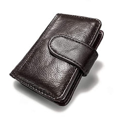 TASSINI Cowhide Leather Card Case Wallet Credit Card Holder Wallet for Men or Women(Brown)