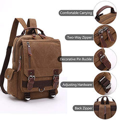 TELOSPORTS Canvas Waterproof Chest Shoulder Backpack Travel Casual Rucksack Sling Bag Cross body Messenger bag Men Women