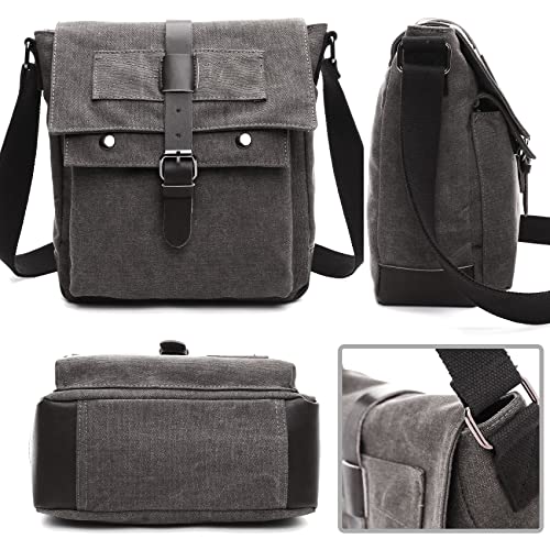 Canvas Messenger Bag Shoulder Crossbody Bags for Men or women Crossbody Work Bag Casual Business Bag Small Size