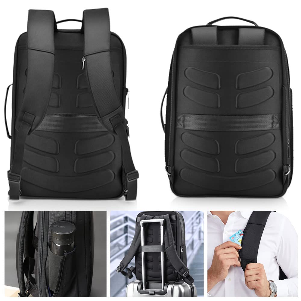 15.6 inch Laptop Business Backpack Convertible Increase Compartment Intelligent Increase Rucksack USB Charging and Water Resistant College Multi-Functional Travel Men Backpack Black