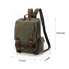 TELOSPORTS Canvas Waterproof Chest Shoulder Backpack Travel Casual Rucksack Sling Bag Cross body Messenger bag Men Women