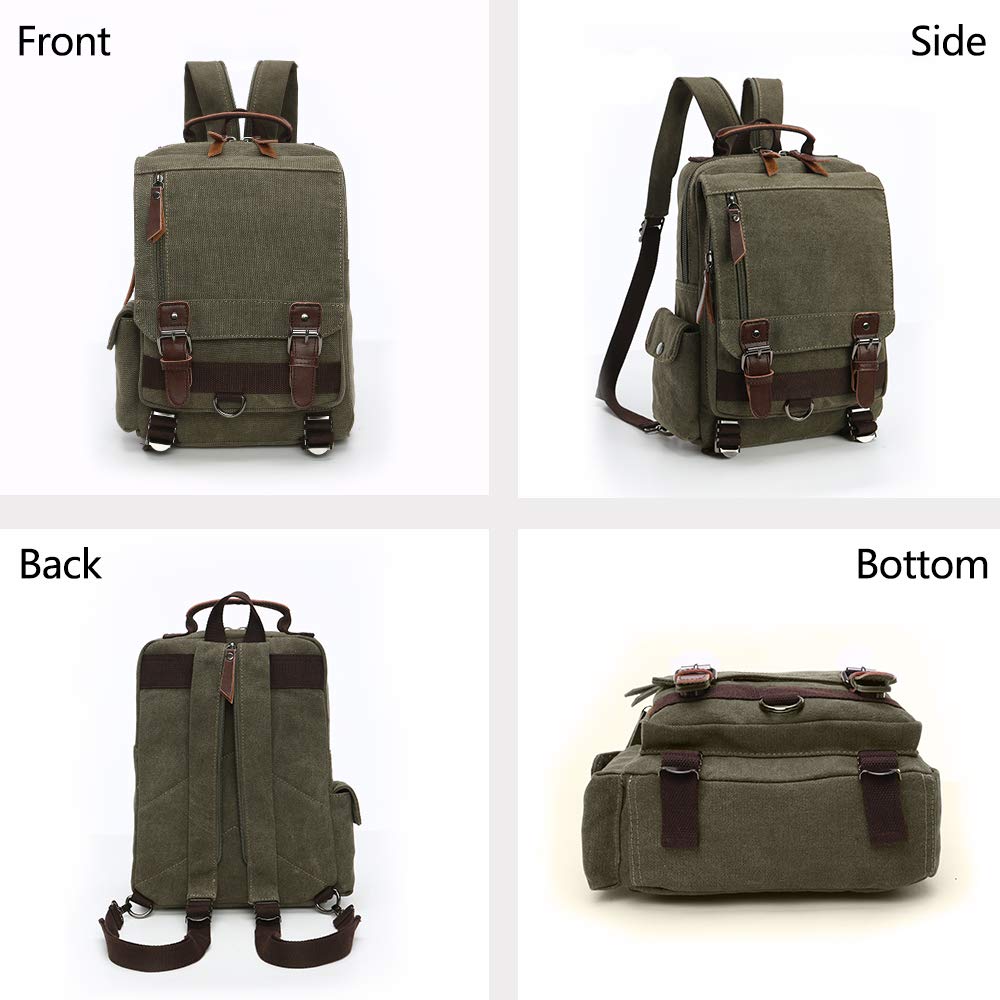 TELOSPORTS Canvas Waterproof Chest Shoulder Backpack Travel Casual Rucksack Sling Bag Cross body Messenger bag Men Women